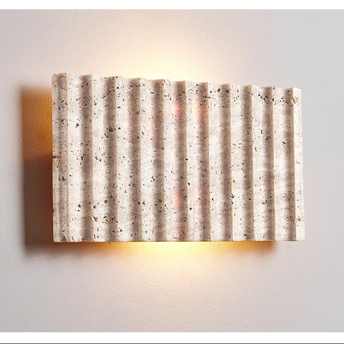 Travertine Ribbed Wall Sconce - Vakkerlight