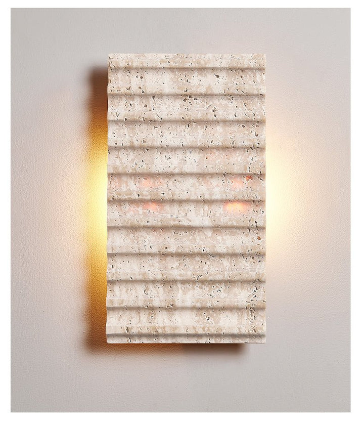 Travertine Ribbed Wall Sconce - Vakkerlight
