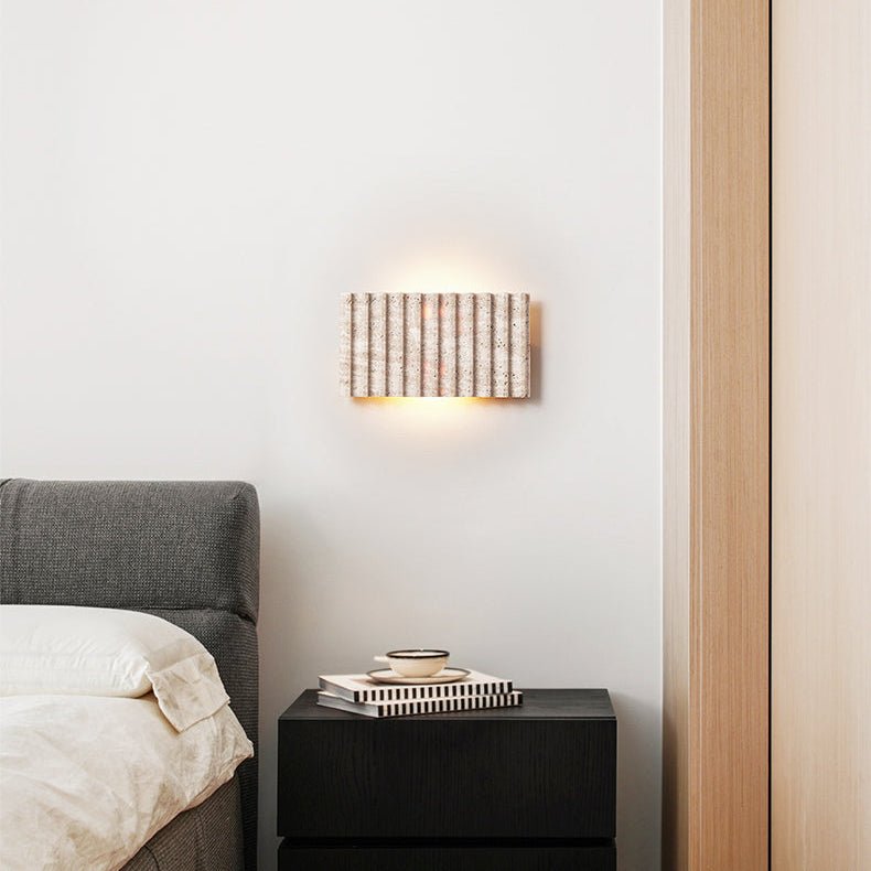 Travertine Ribbed Wall Sconce - Vakkerlight