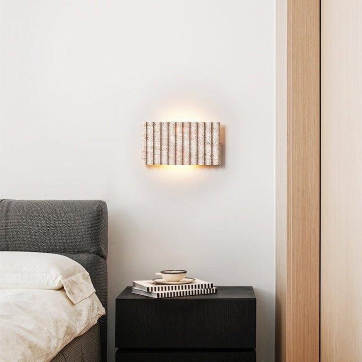 Travertine Ribbed Wall Sconce - Vakkerlight