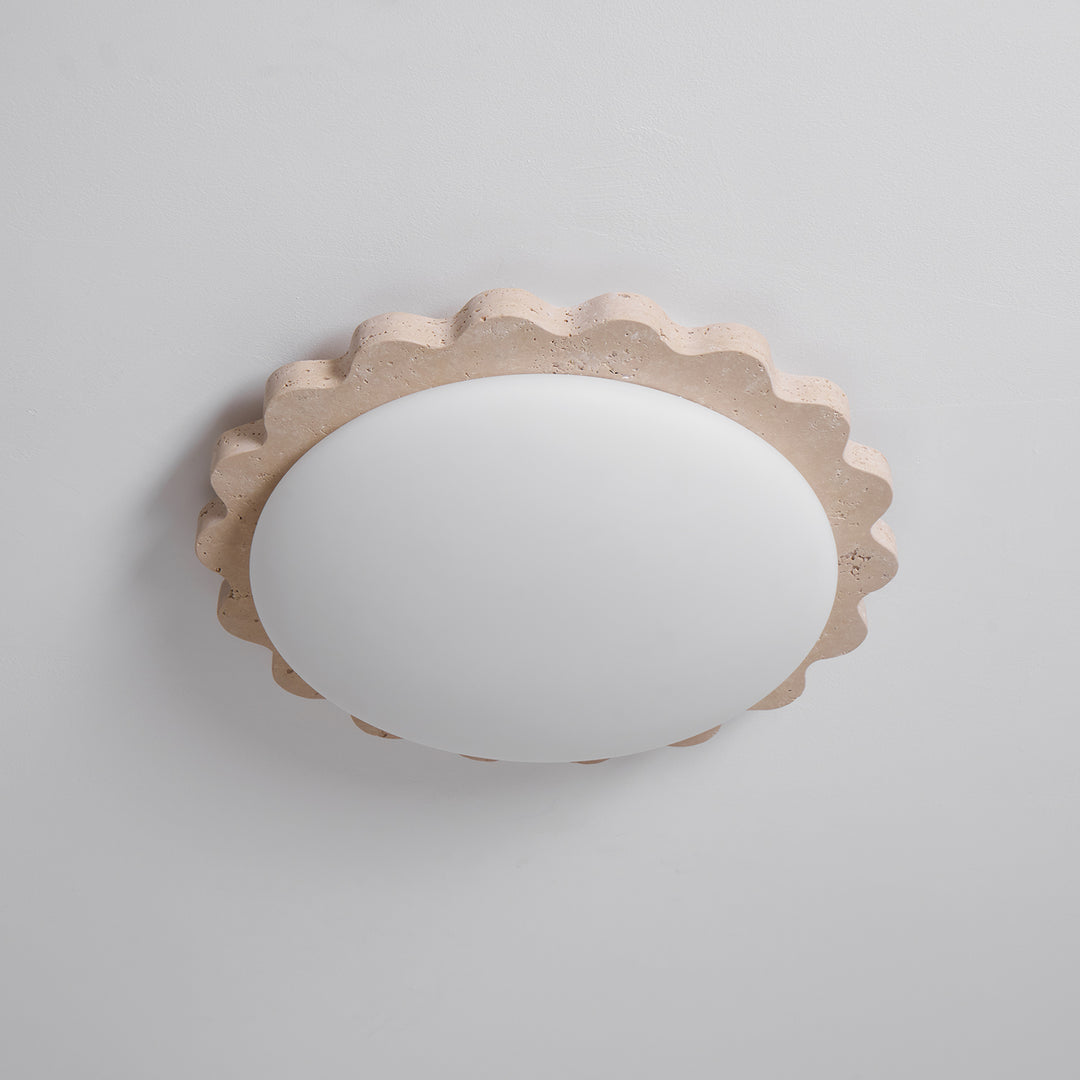Travertine Scallop Edge Ceiling Light - Vakkerlight
