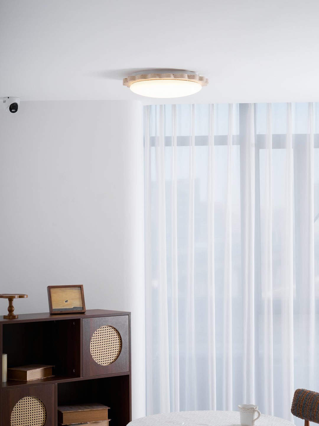 Travertine Scallop Edge Ceiling Light - Vakkerlight