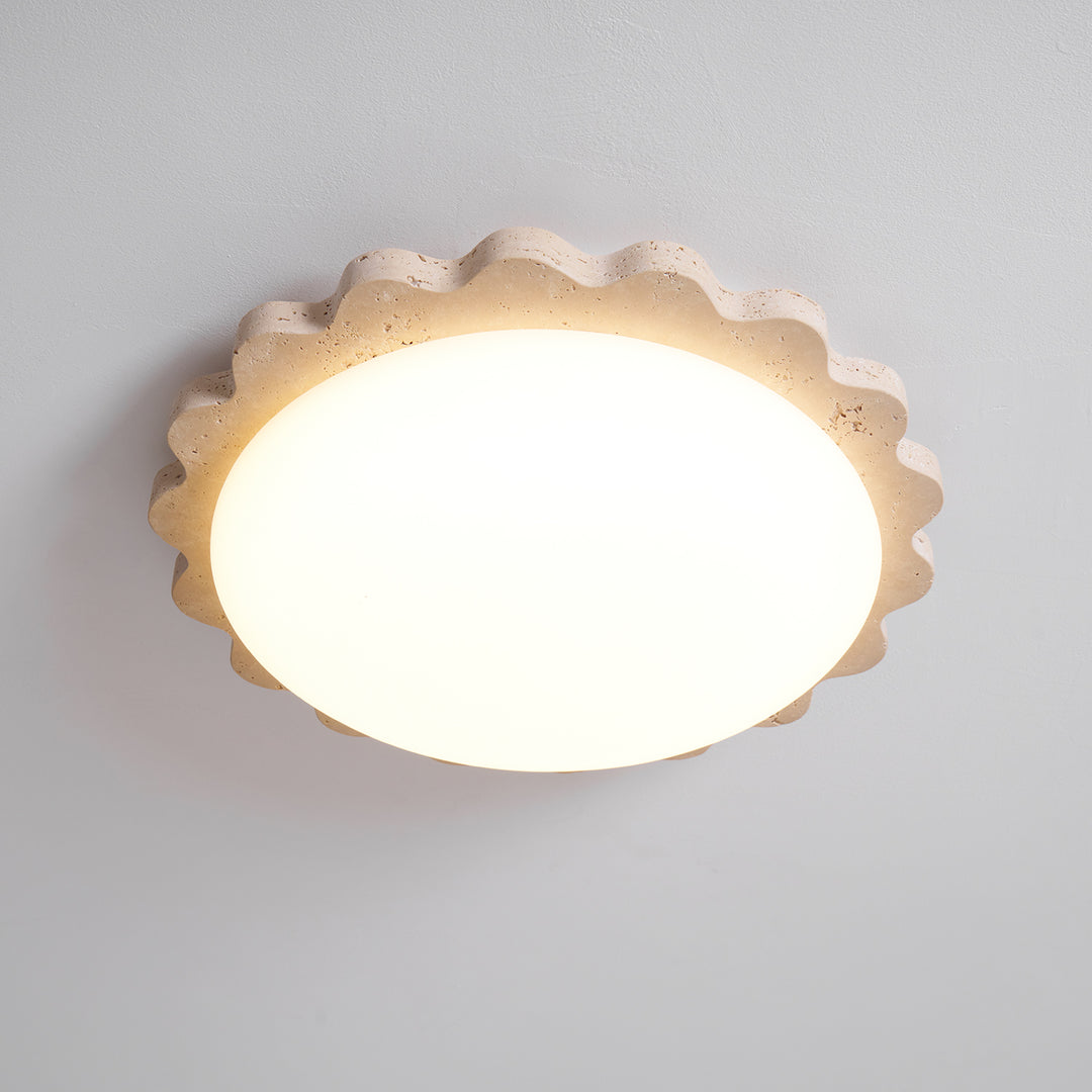 Travertine Scallop Edge Ceiling Light - Vakkerlight