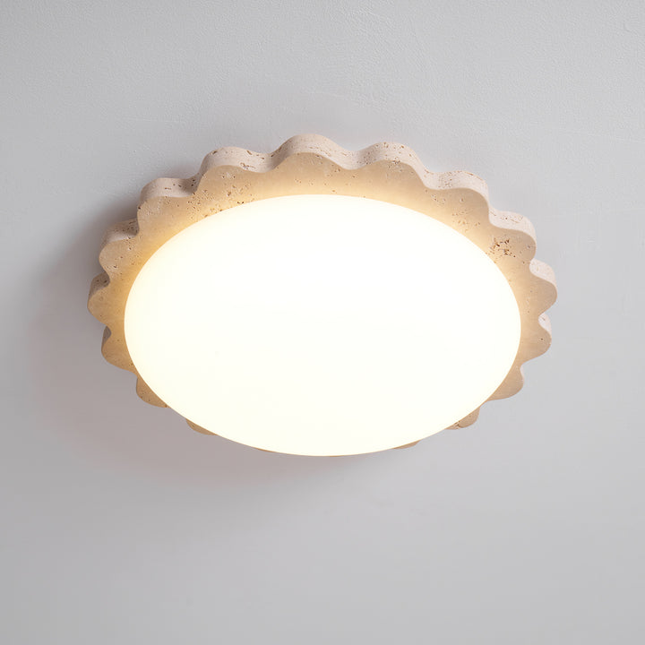 Travertine Scallop Edge Ceiling Light - Vakkerlight