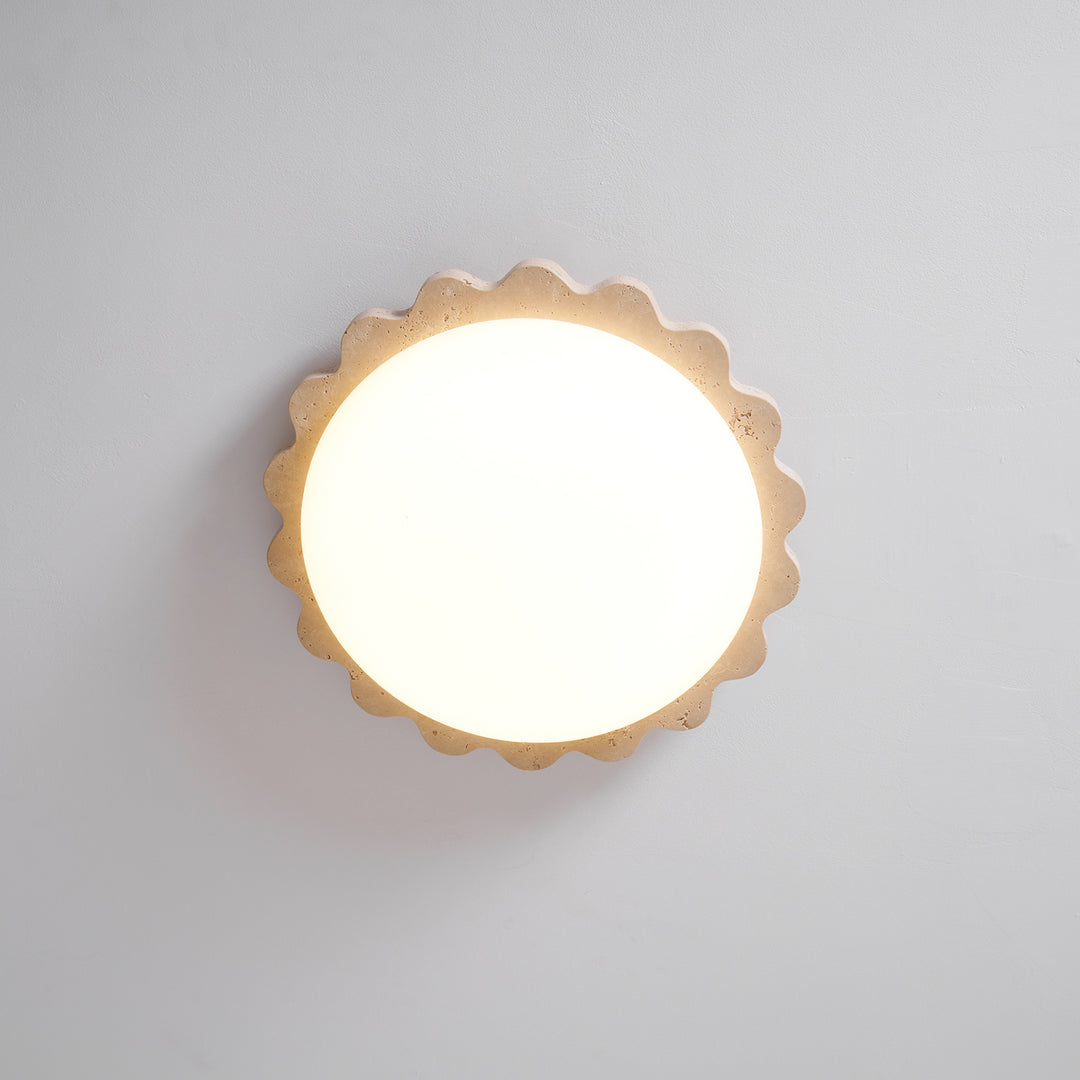Travertine Scallop Edge Ceiling Light - Vakkerlight