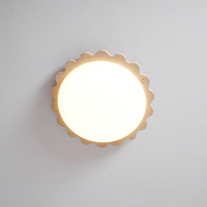 Travertine Scallop Edge Ceiling Light - Vakkerlight