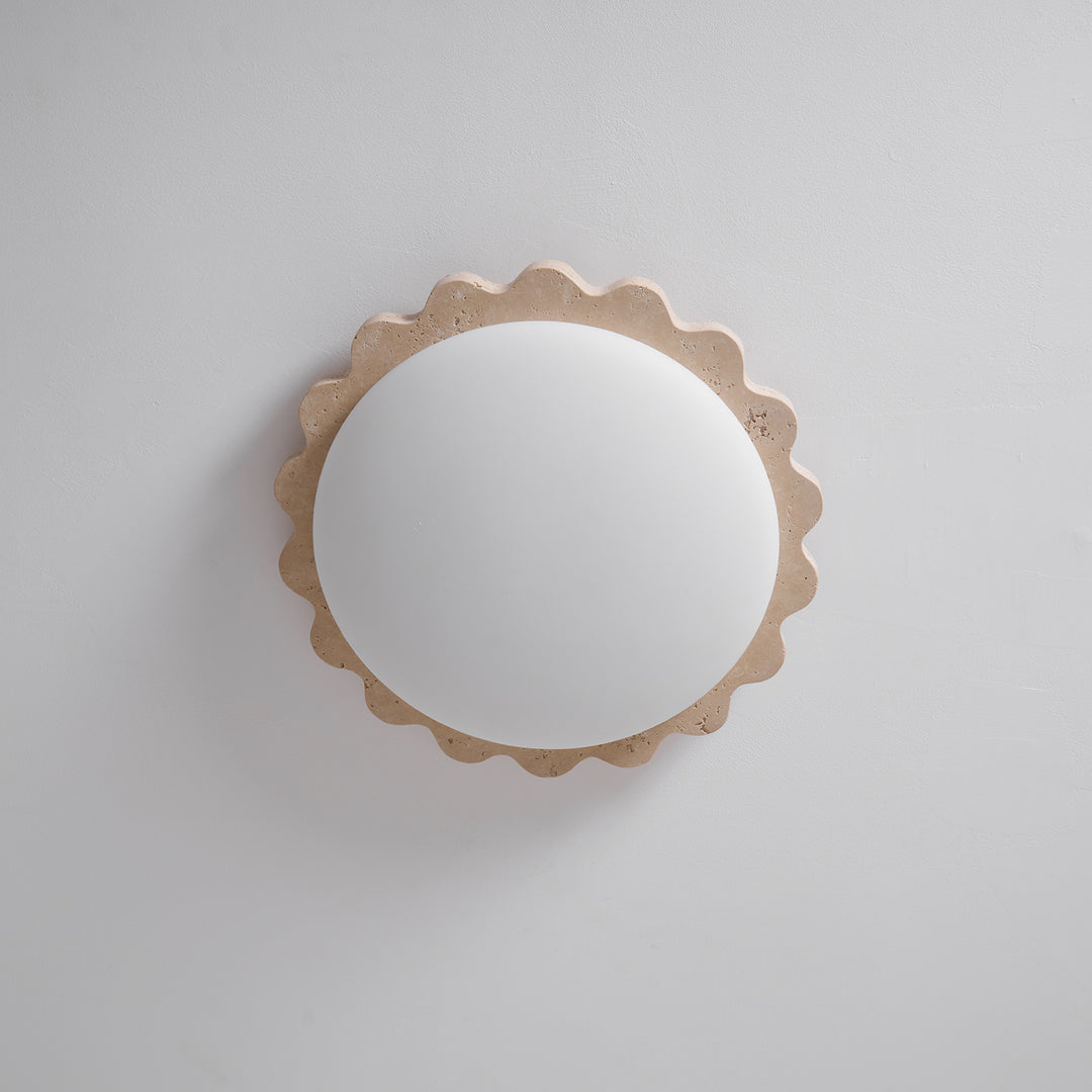 Travertine Scallop Edge Ceiling Light - Vakkerlight