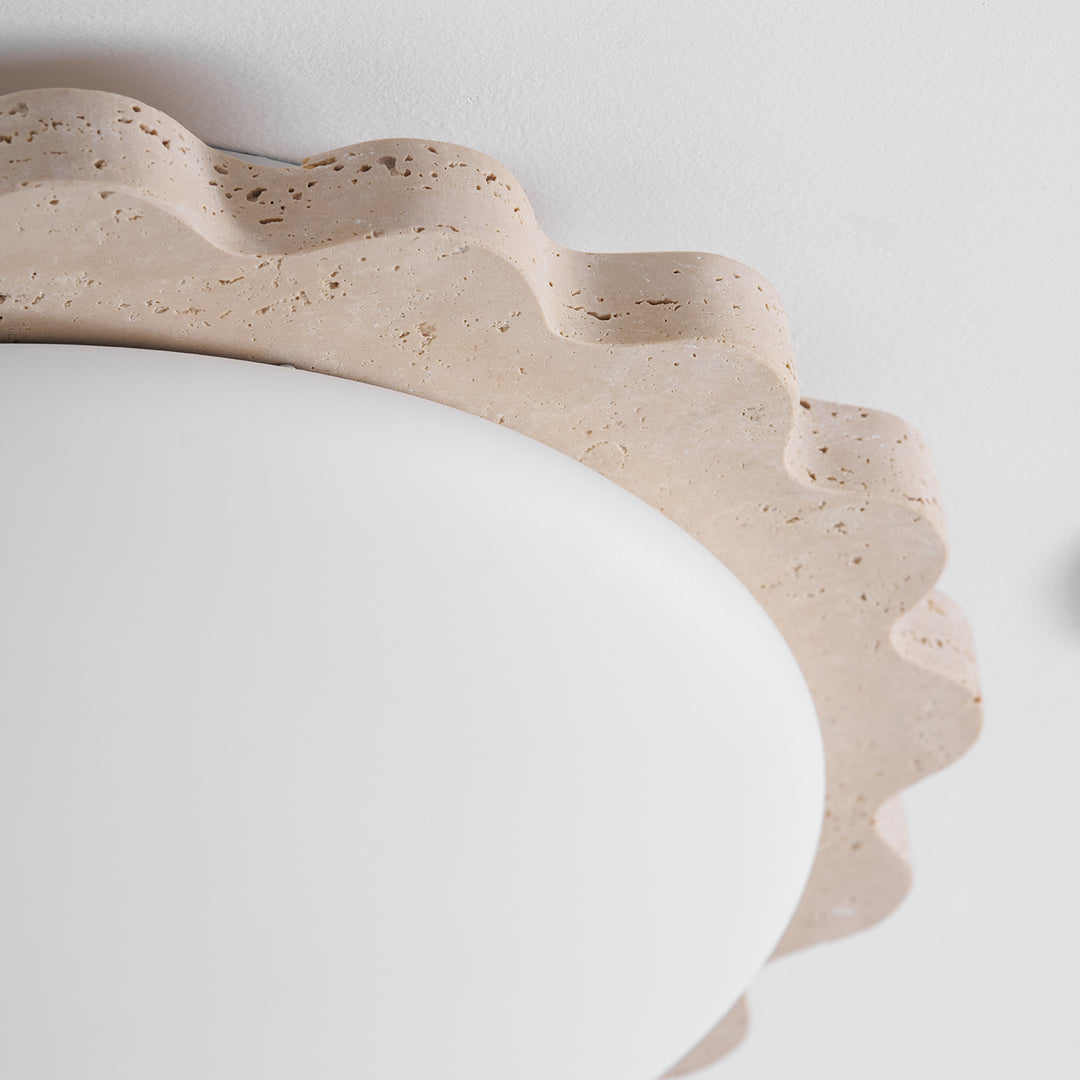 Travertine Scallop Edge Ceiling Light - Vakkerlight
