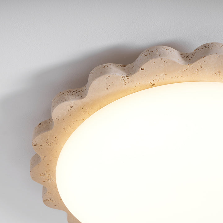 Travertine Scallop Edge Ceiling Light - Vakkerlight