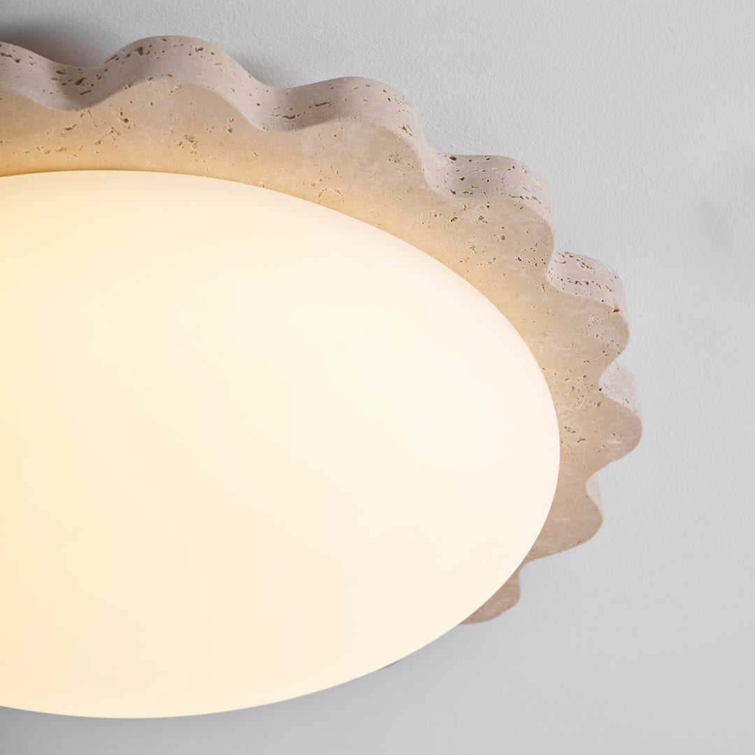 Travertine Scallop Edge Ceiling Light - Vakkerlight
