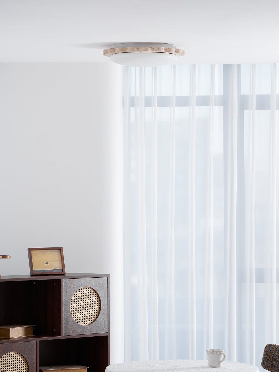 Travertine Scallop Edge Ceiling Light - Vakkerlight