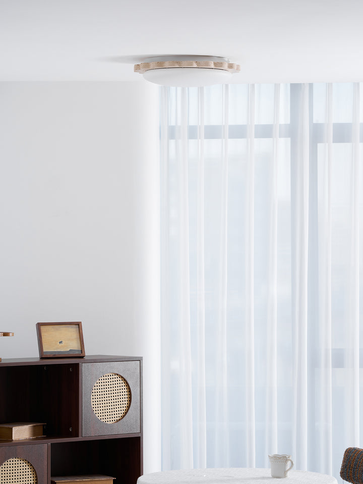 Travertine Scallop Edge Ceiling Light - Vakkerlight