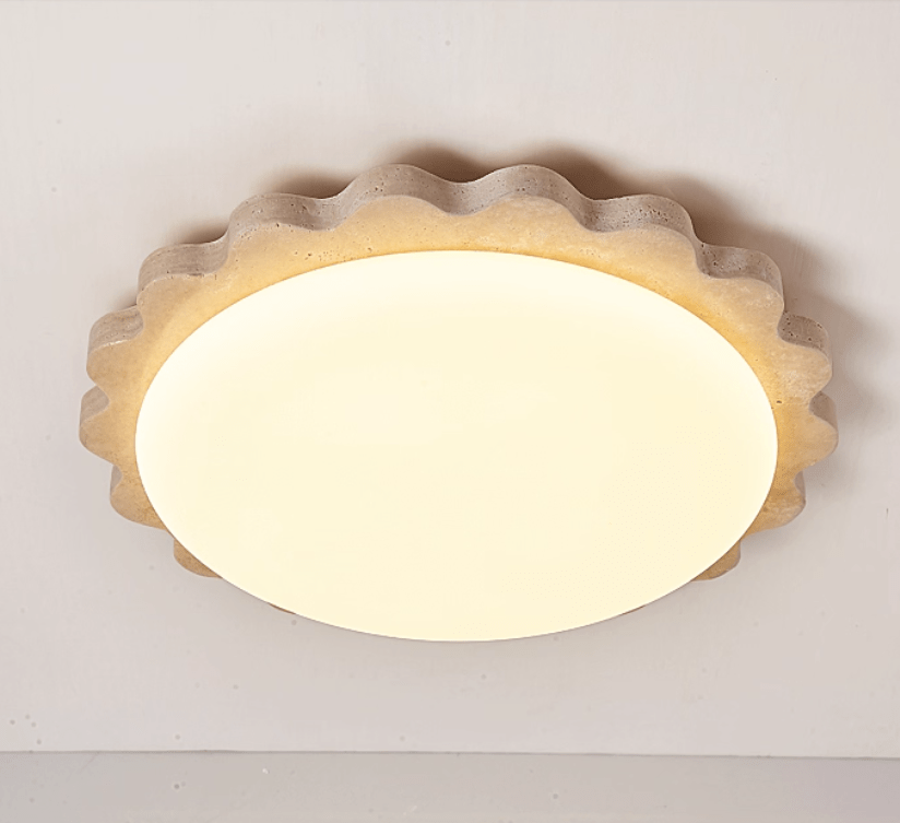 Travertine Scallop Edge Ceiling Light - Vakkerlight