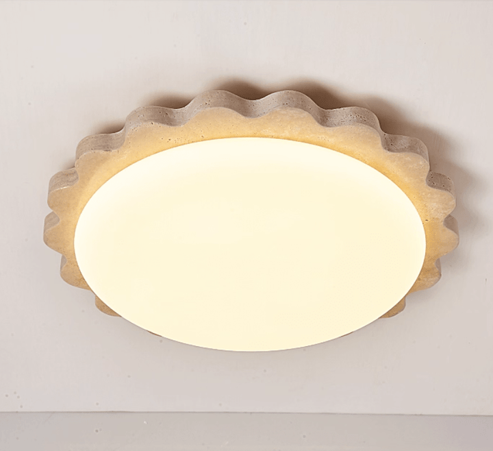 Travertine Scallop Edge Ceiling Light - Vakkerlight