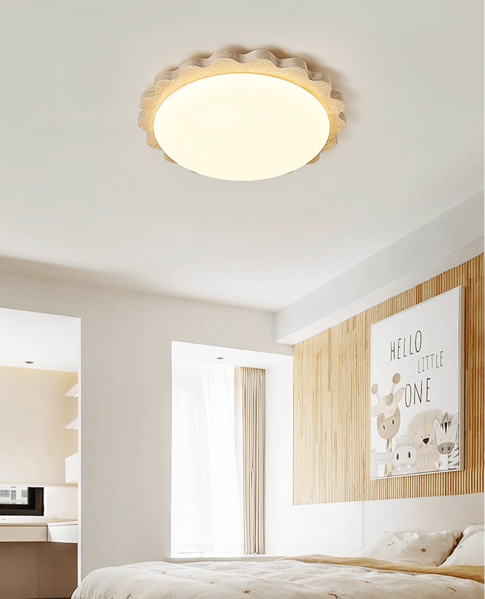 Travertine Scallop Edge Ceiling Light - Vakkerlight
