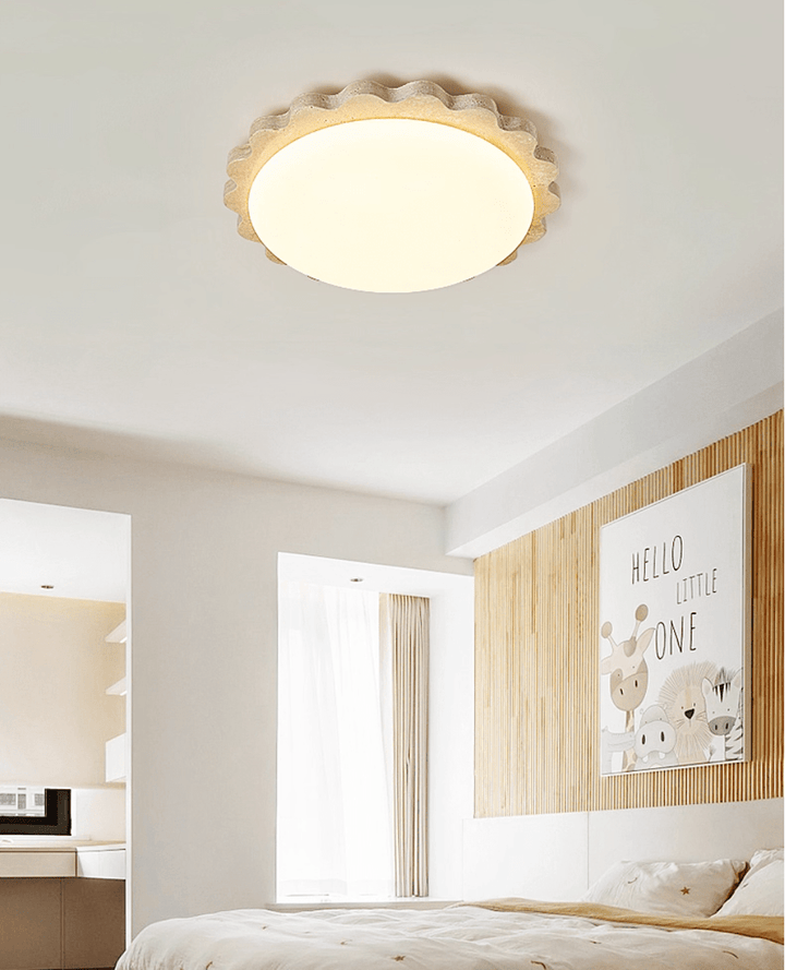 Travertine Scallop Edge Ceiling Light - Vakkerlight
