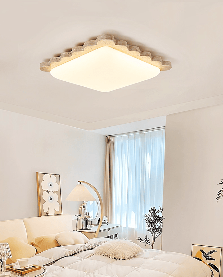 Travertine Scallop Edge Ceiling Light - Vakkerlight