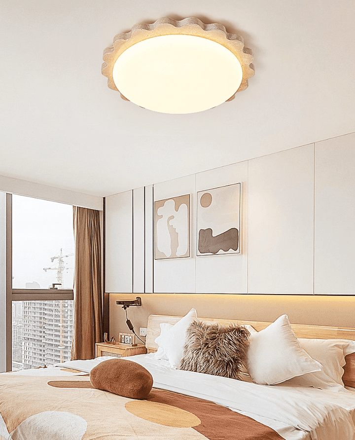 Travertine Scallop Edge Ceiling Light - Vakkerlight