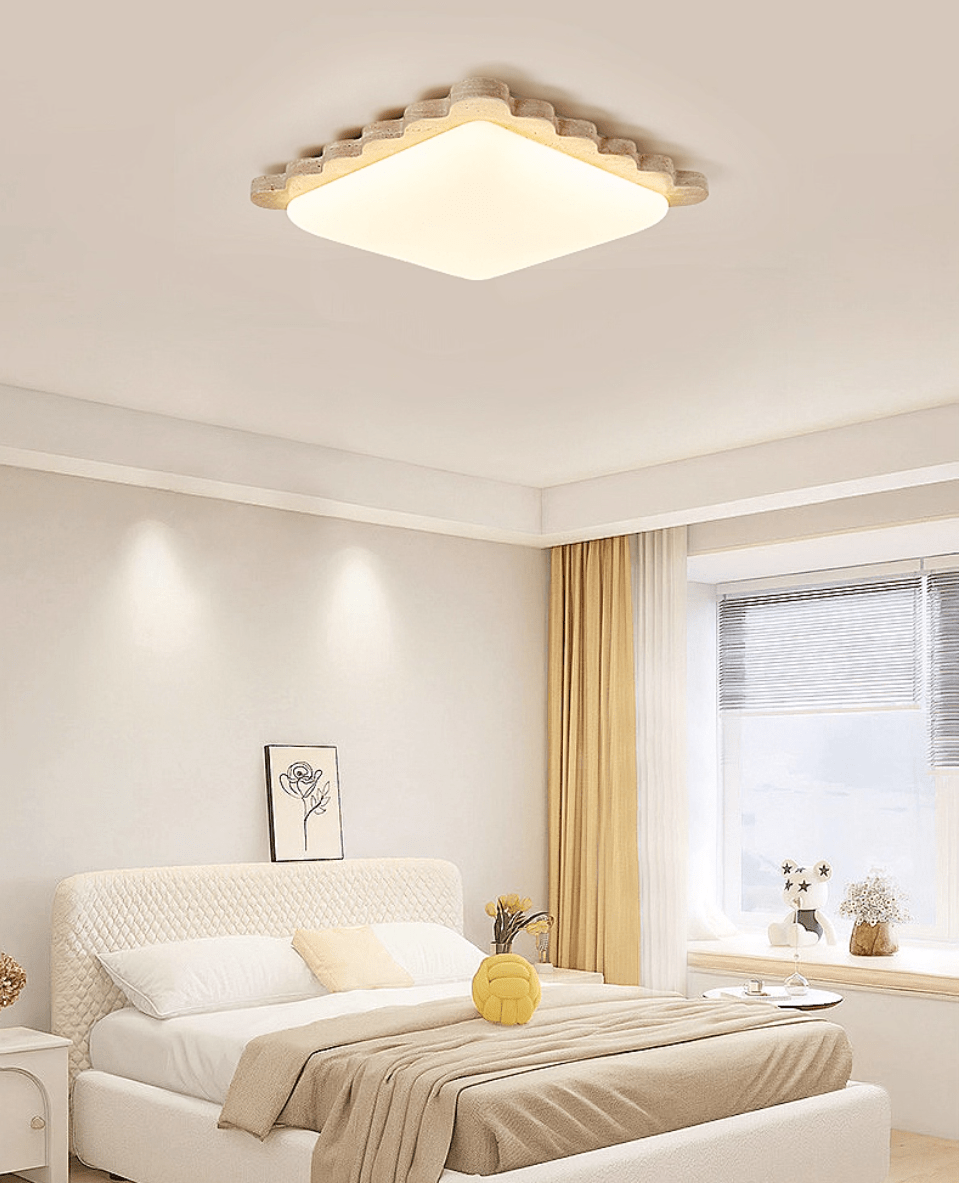 Travertine Scallop Edge Ceiling Light - Vakkerlight