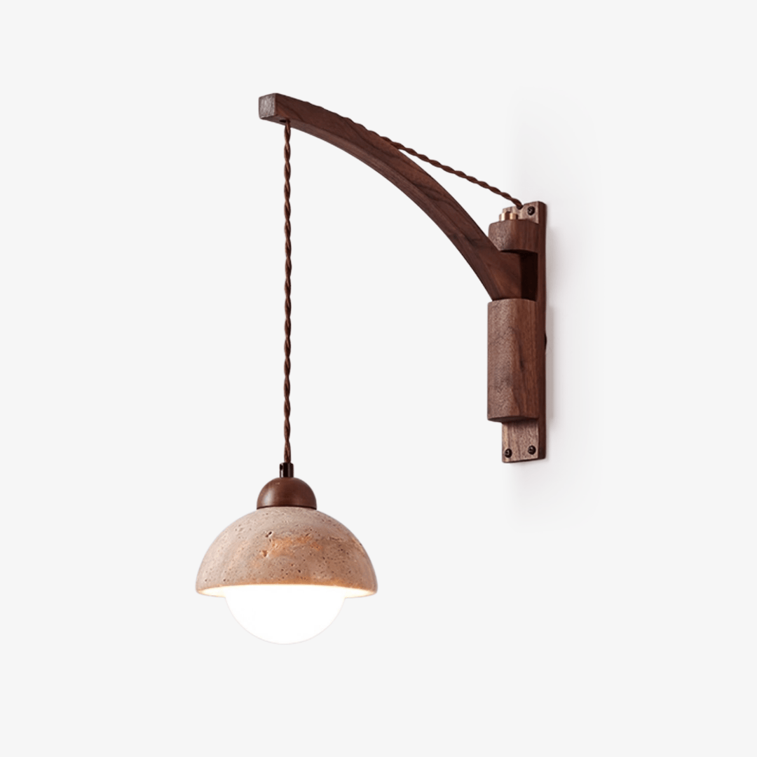 Travertine Swing Arm Wall Sconce - Vakkerlight