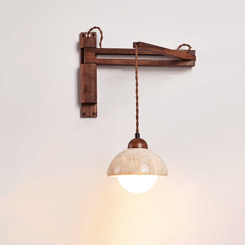 Travertine Swing Arm Wall Sconce - Vakkerlight