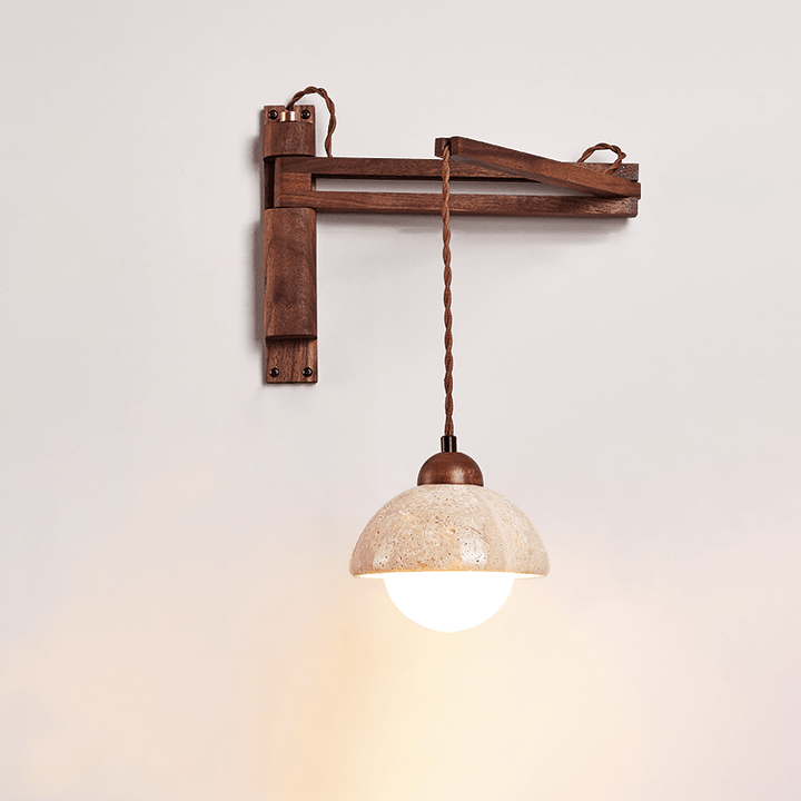 Travertine Swing Arm Wall Sconce - Vakkerlight