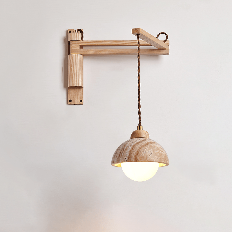 Travertine Swing Arm Wall Sconce - Vakkerlight