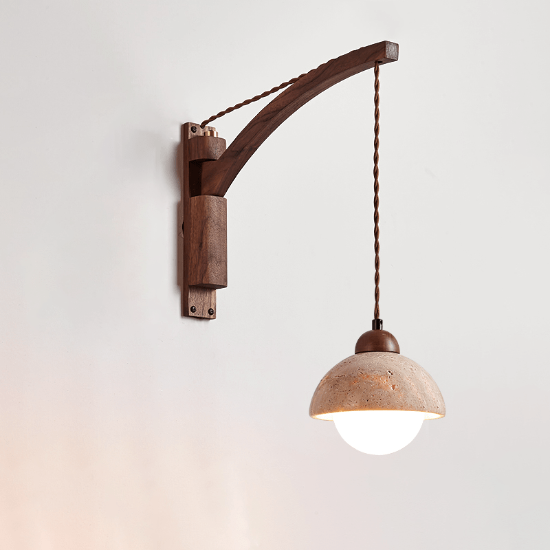 Travertine Swing Arm Wall Sconce - Vakkerlight