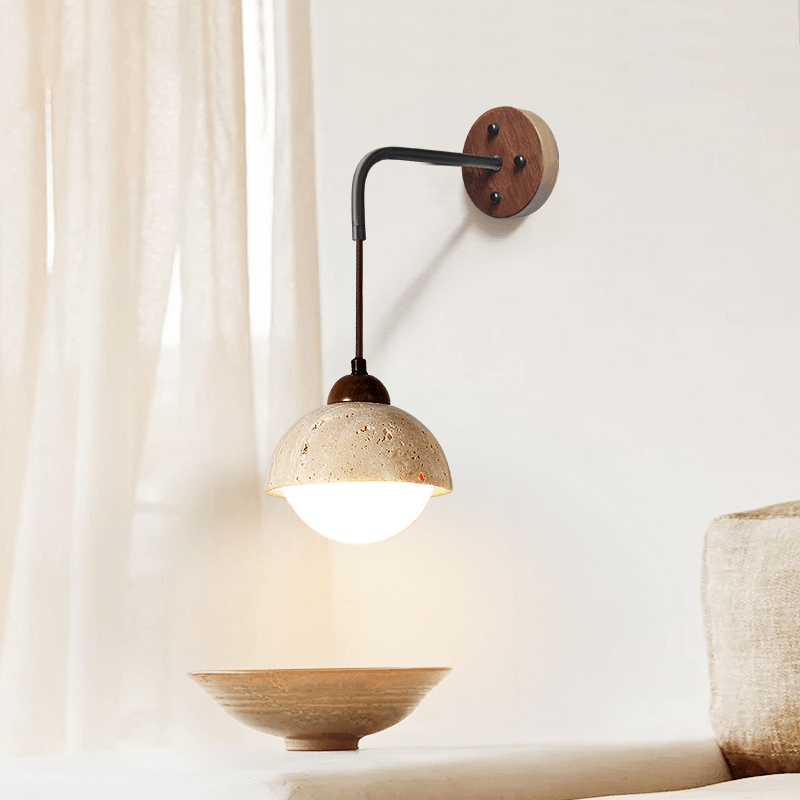 Travertine Swing Arm Wall Sconce - Vakkerlight