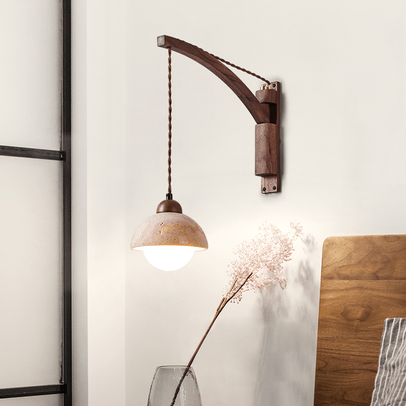 Travertine Swing Arm Wall Sconce - Vakkerlight