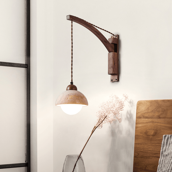 Travertine Swing Arm Wall Sconce - Vakkerlight