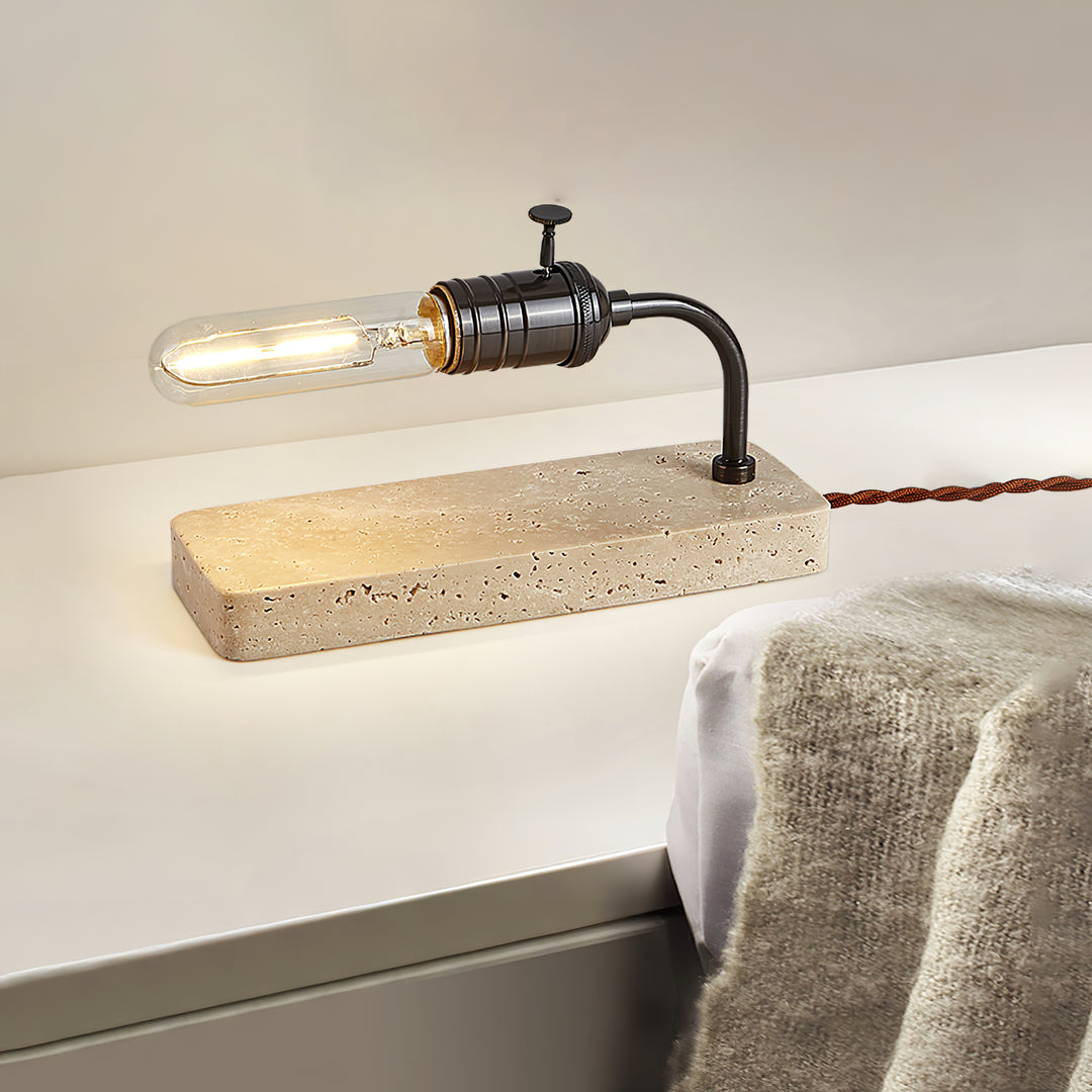 Travertine Vintage Tube Table Lamp - Vakkerlight