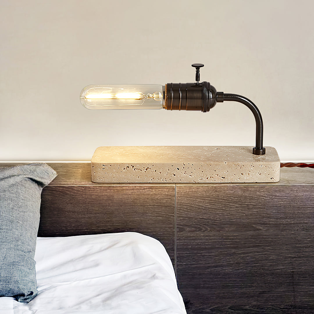 Travertine Vintage Tube Table Lamp - Vakkerlight