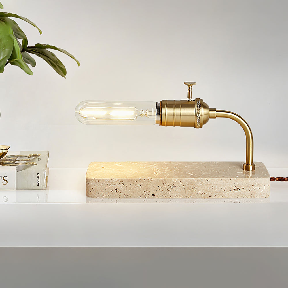 Travertine Vintage Tube Table Lamp - Vakkerlight