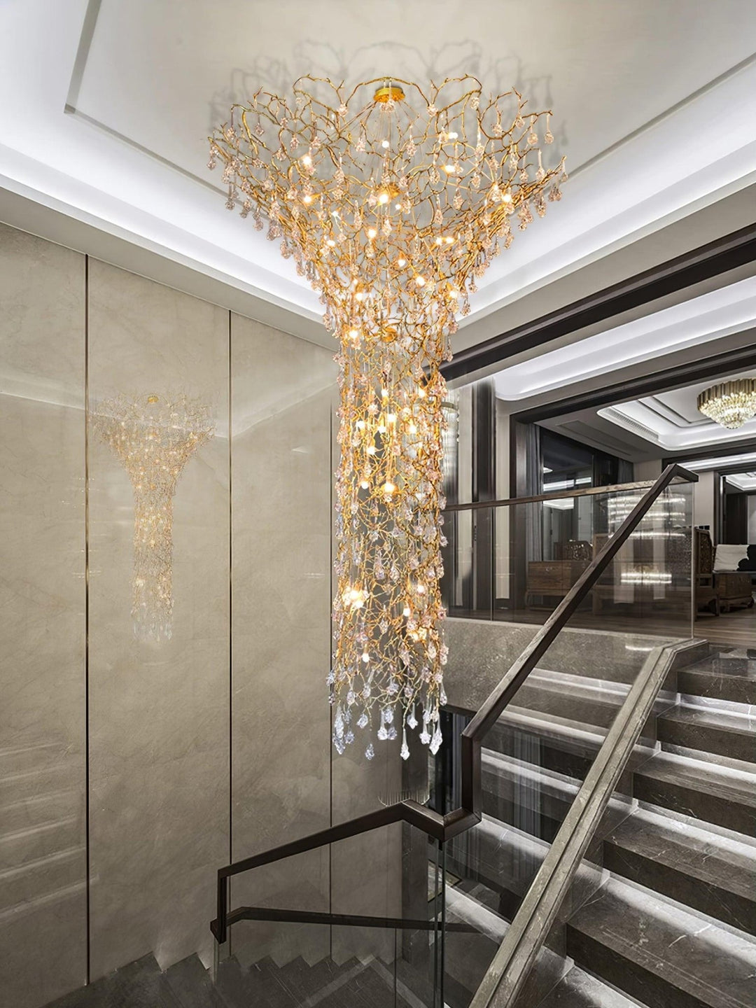 Tree Branch Staircase Chandelier - Vakkerlight