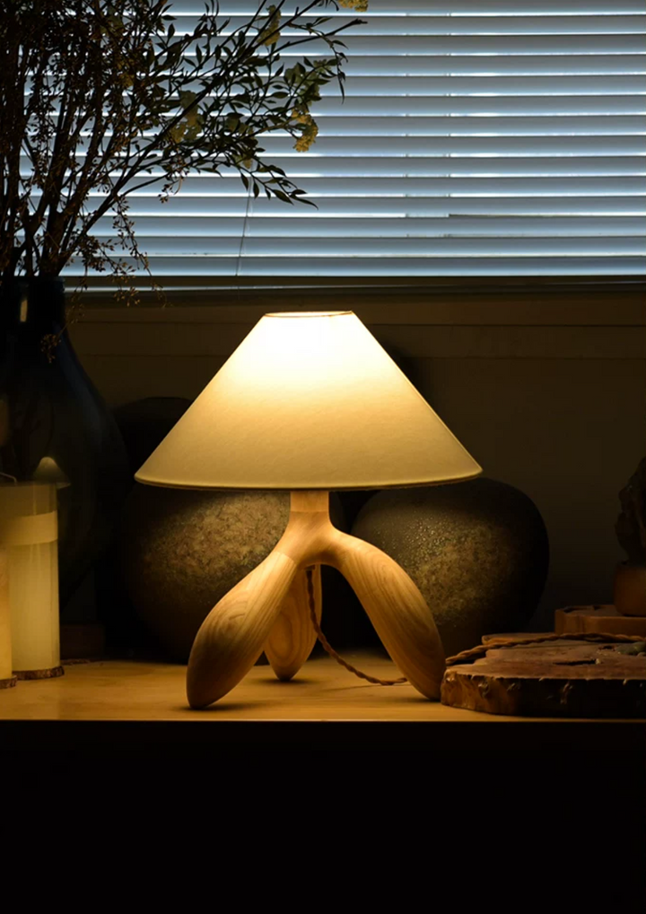Trefoil Wood Table Lamp