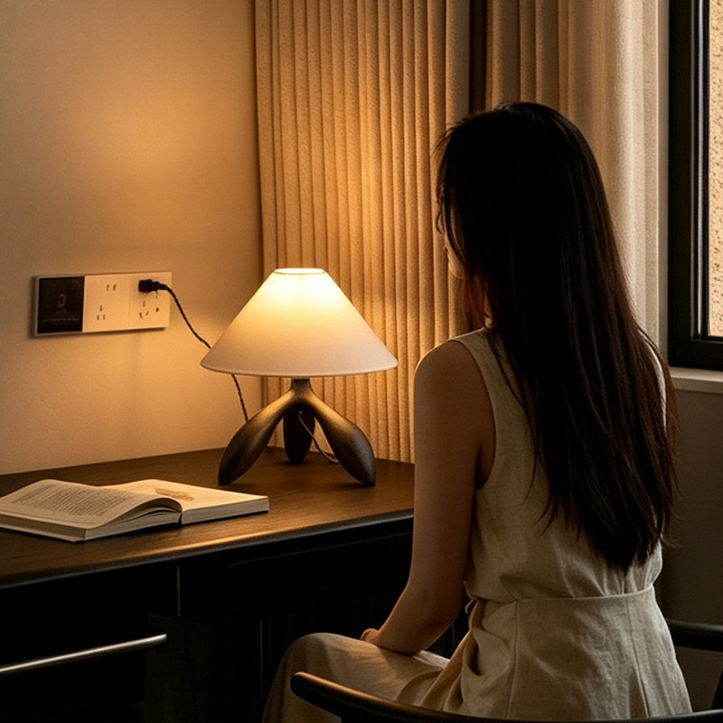 Trefoil Wood Table Lamp