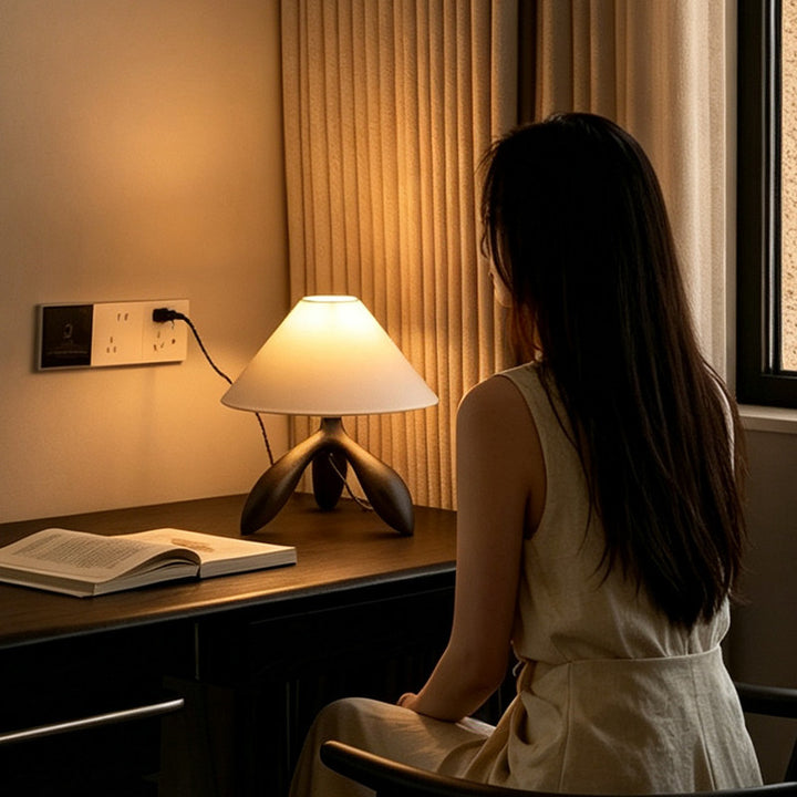 Trefoil Wood Table Lamp