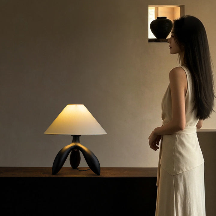 Trefoil Wood Table Lamp