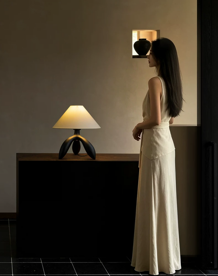 Trefoil Wood Table Lamp