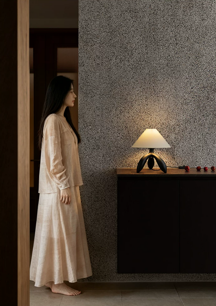 Trefoil Wood Table Lamp