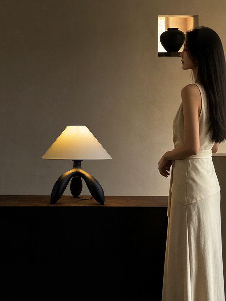 Trefoil Wood Table Lamp