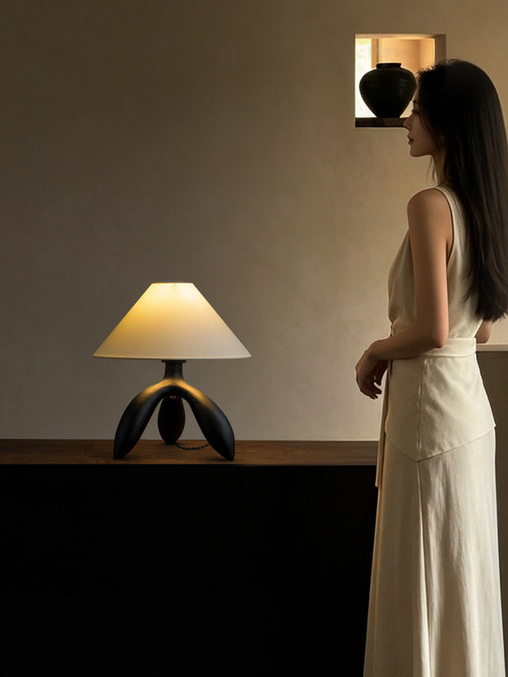 Trefoil Wood Table Lamp