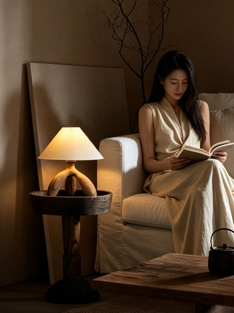 Trefoil Wood Table Lamp