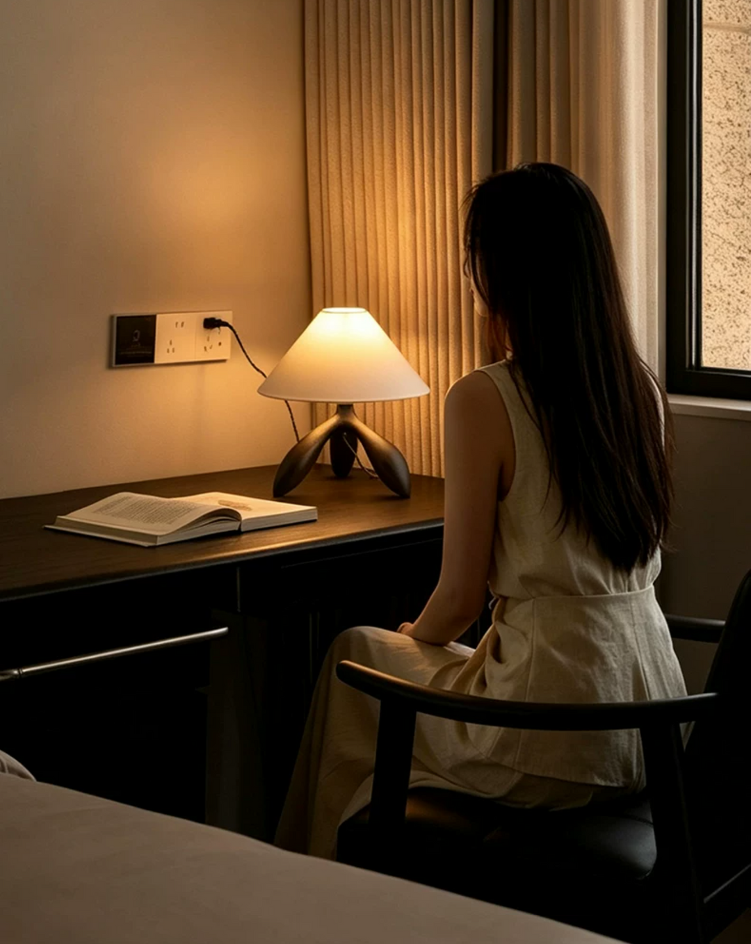 Trefoil Wood Table Lamp