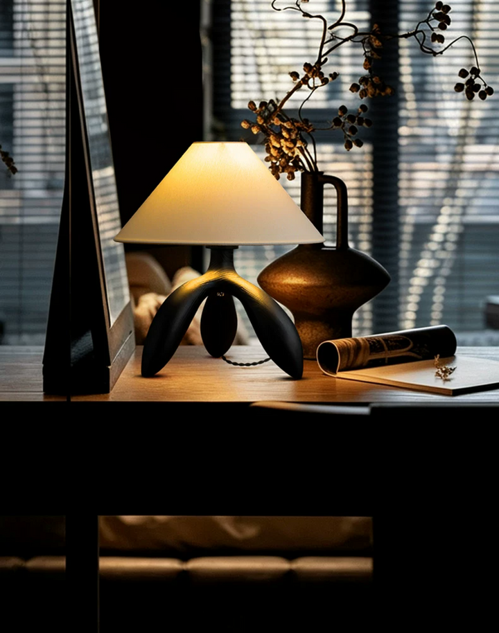 Trefoil Wood Table Lamp