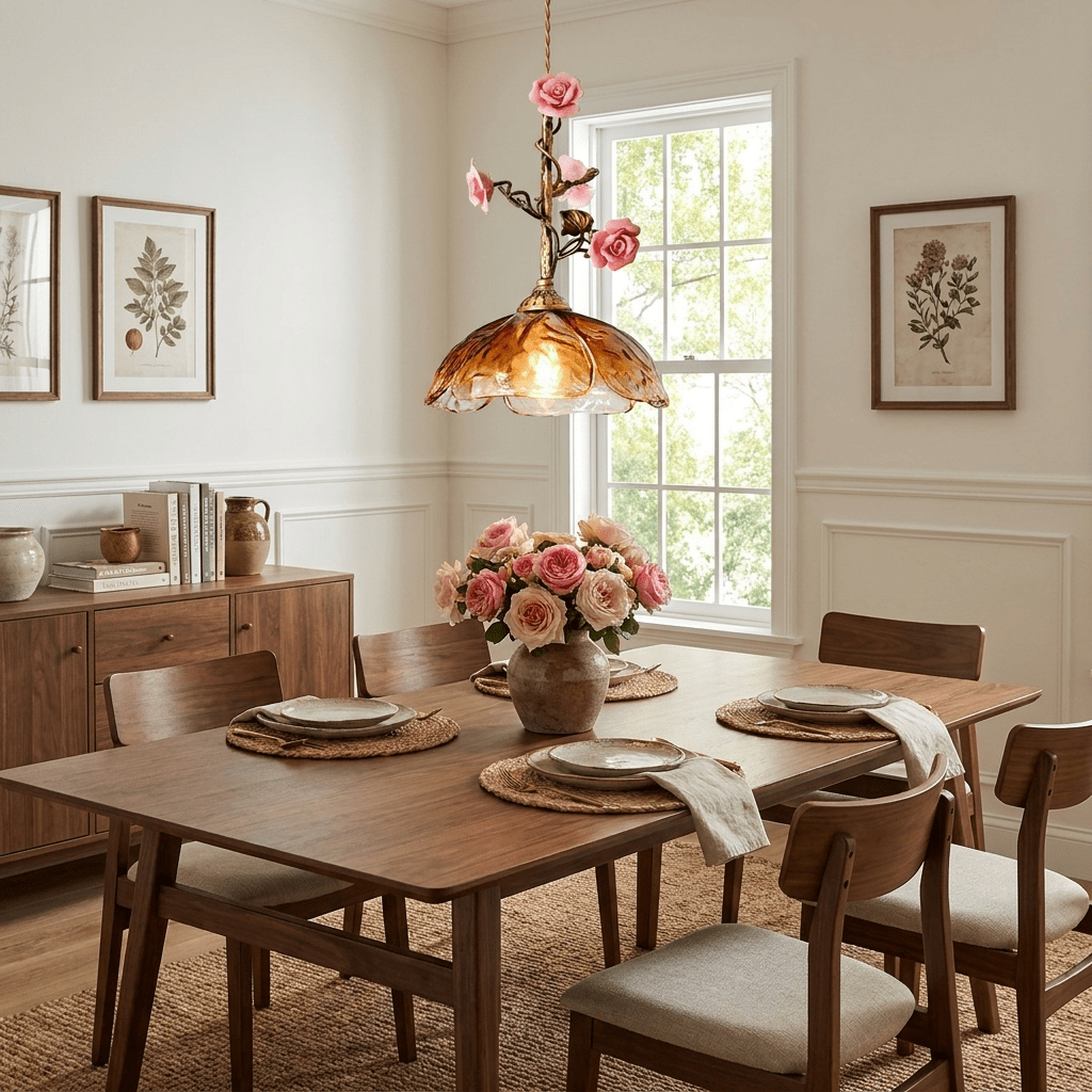 Trellis Rose Pendant Lamp - Vakkerlight