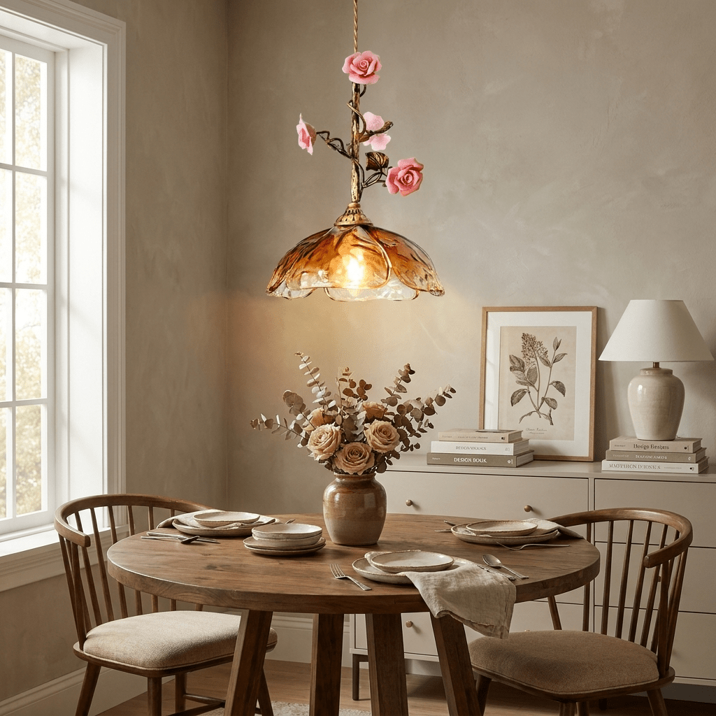Trellis Rose Pendant Lamp - Vakkerlight