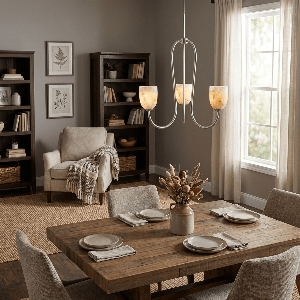 Trillium Alabaster Chandelier - Vakkerlight