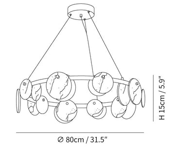 Trinidad Alabaster Kroonluchter — Dimension drawings 2